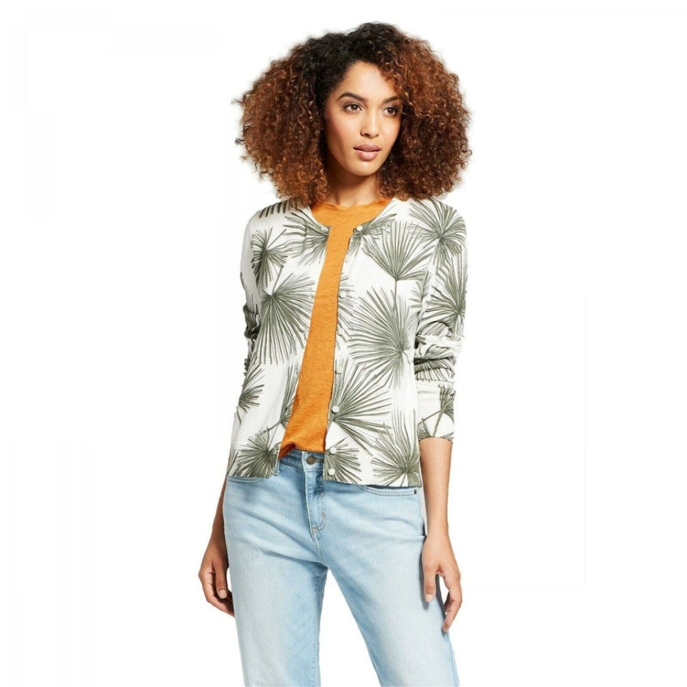 A New Day Leaf Cardigan Women's L